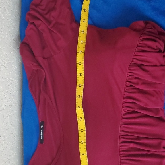 Annabelle Womens maroon 3/4 Sleeves Round Neck Pullover Mini Dress Size 3XL - Picture 5 of 6